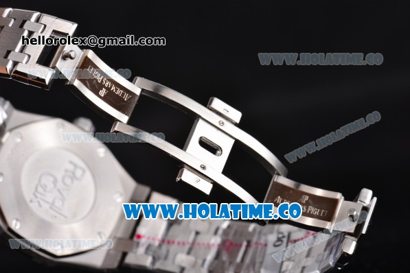 Audemars Piguet Royal Oak Swiss Quartz Steel Case/Bracelet with White Dial and Stick Markers - Click Image to Close
